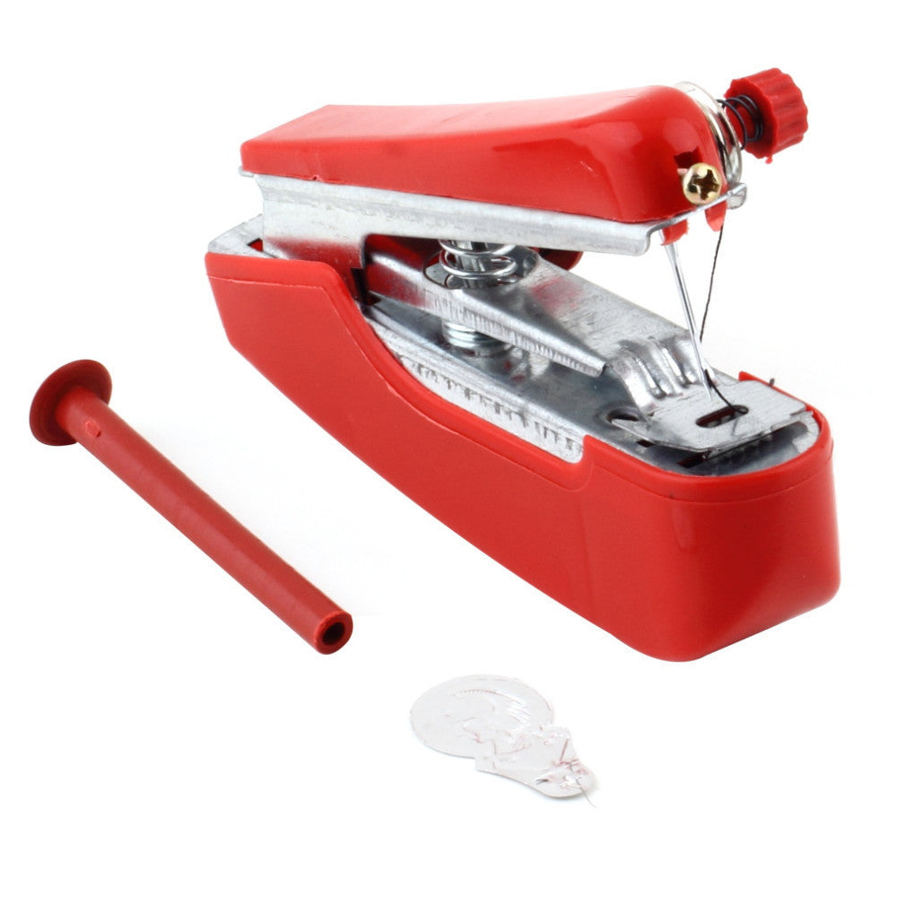 Useful Portable needlework Cordless Mini Hand-Held Clothes Fabrics Sewing Machine
