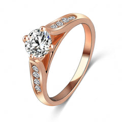 New Ring 18K Rose Gold/Platinum Plate Inlay Austrian Crystals Women Rings